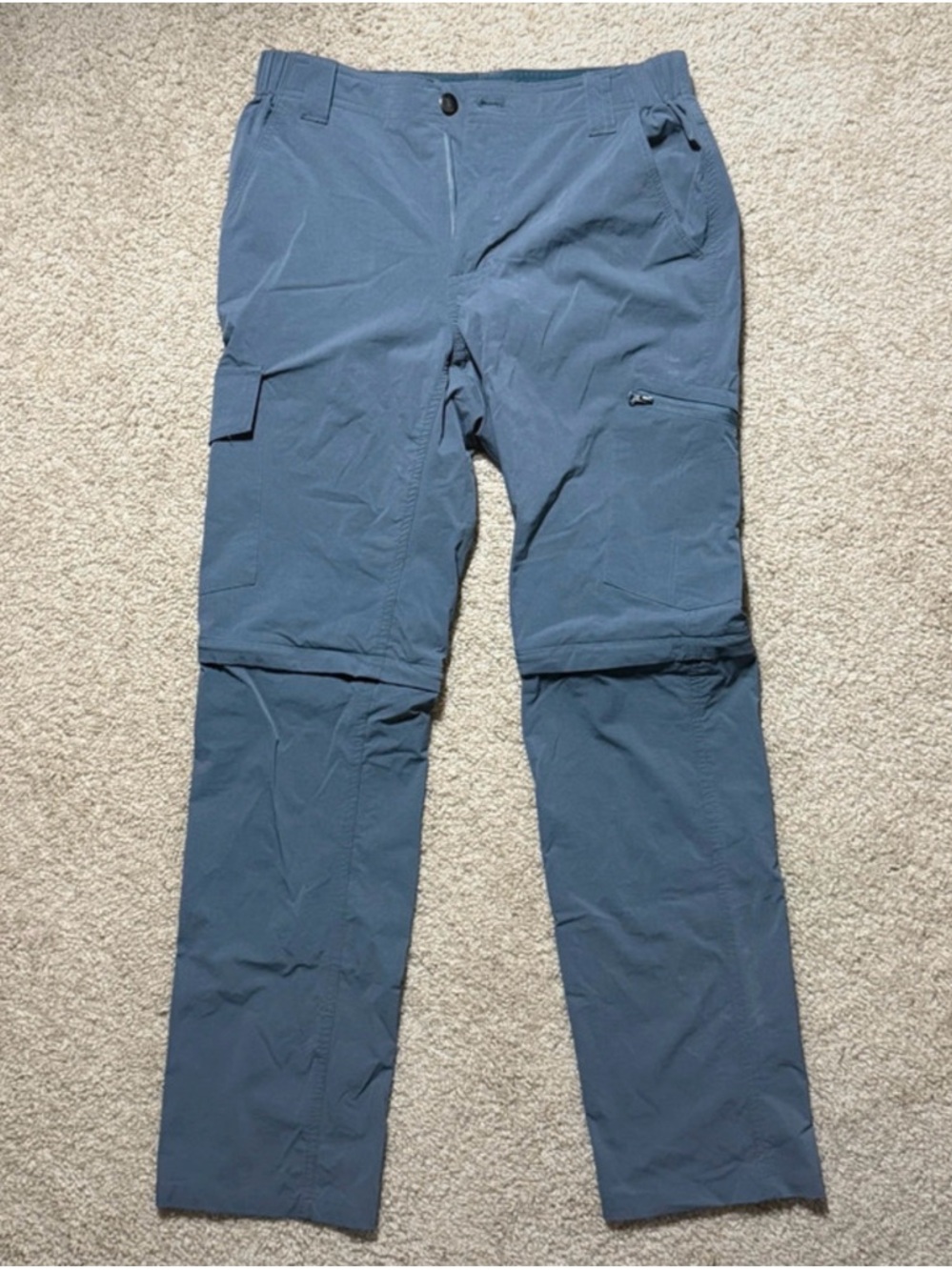 Men's Convertible Hiking Cargo Pants in Dusty Blue Size 29-small